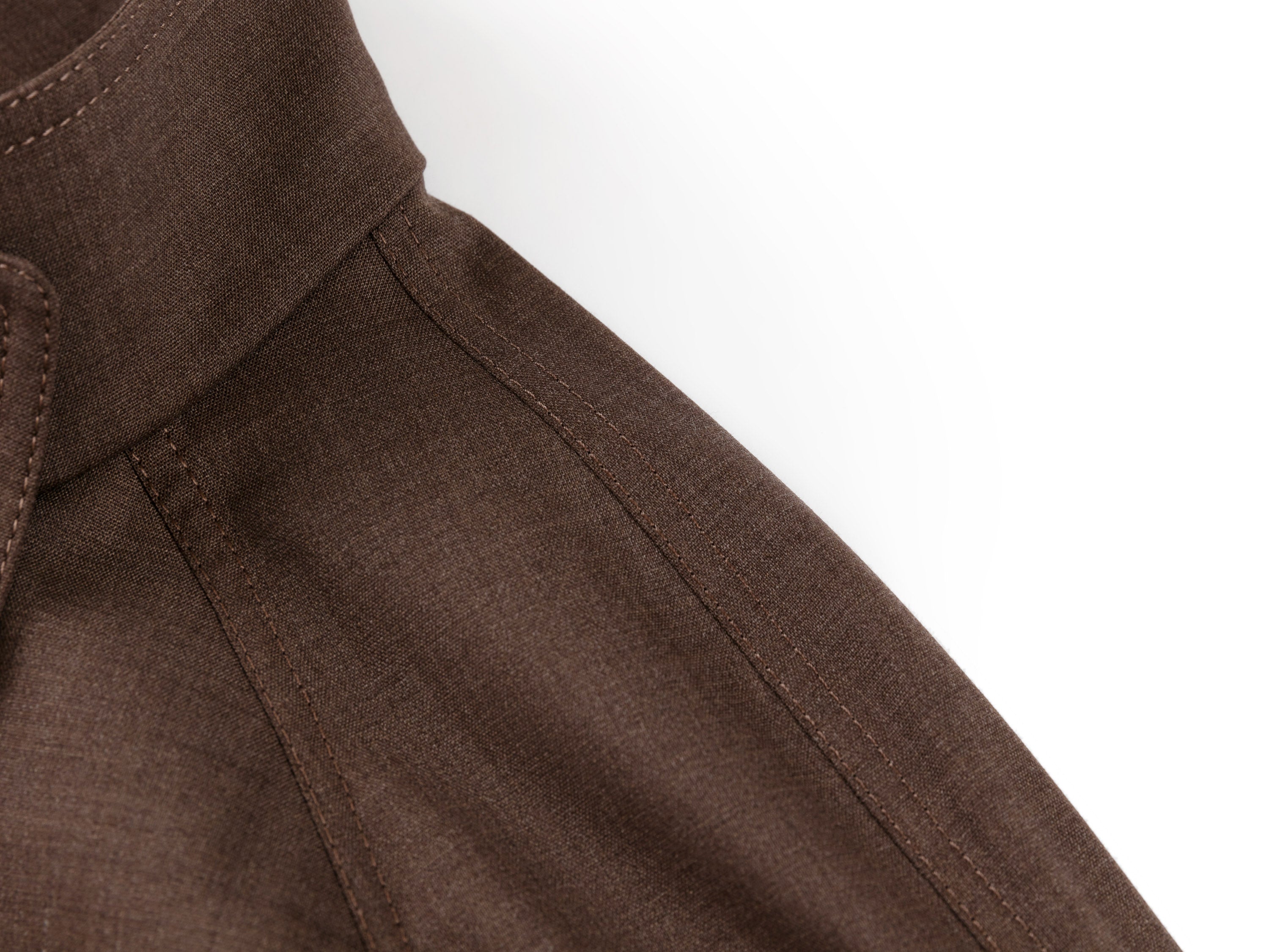 YAYING Funnel-Neck Long Wool Trench Coat