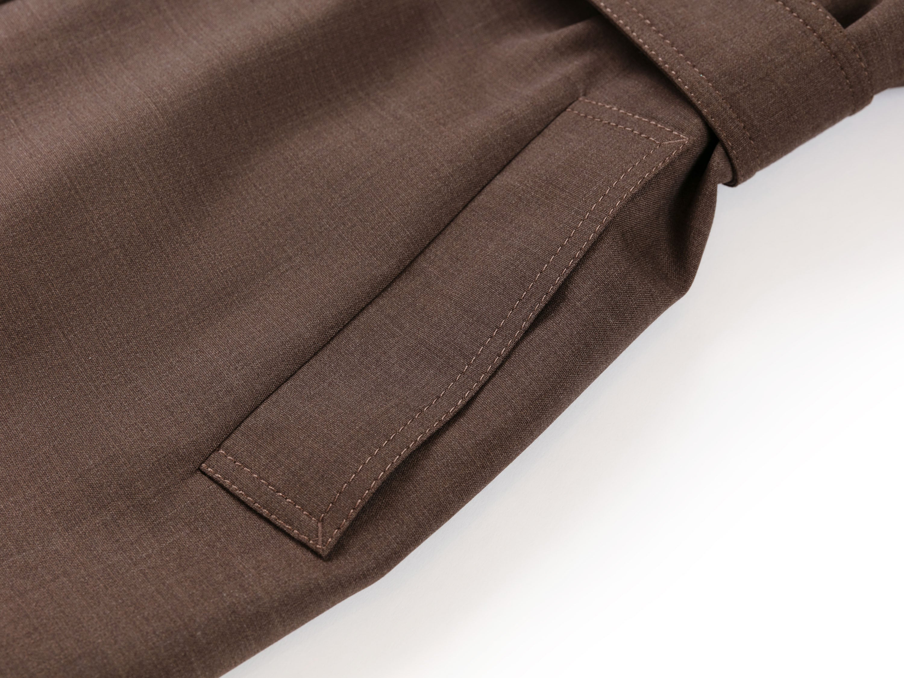 YAYING Funnel-Neck Long Wool Trench Coat