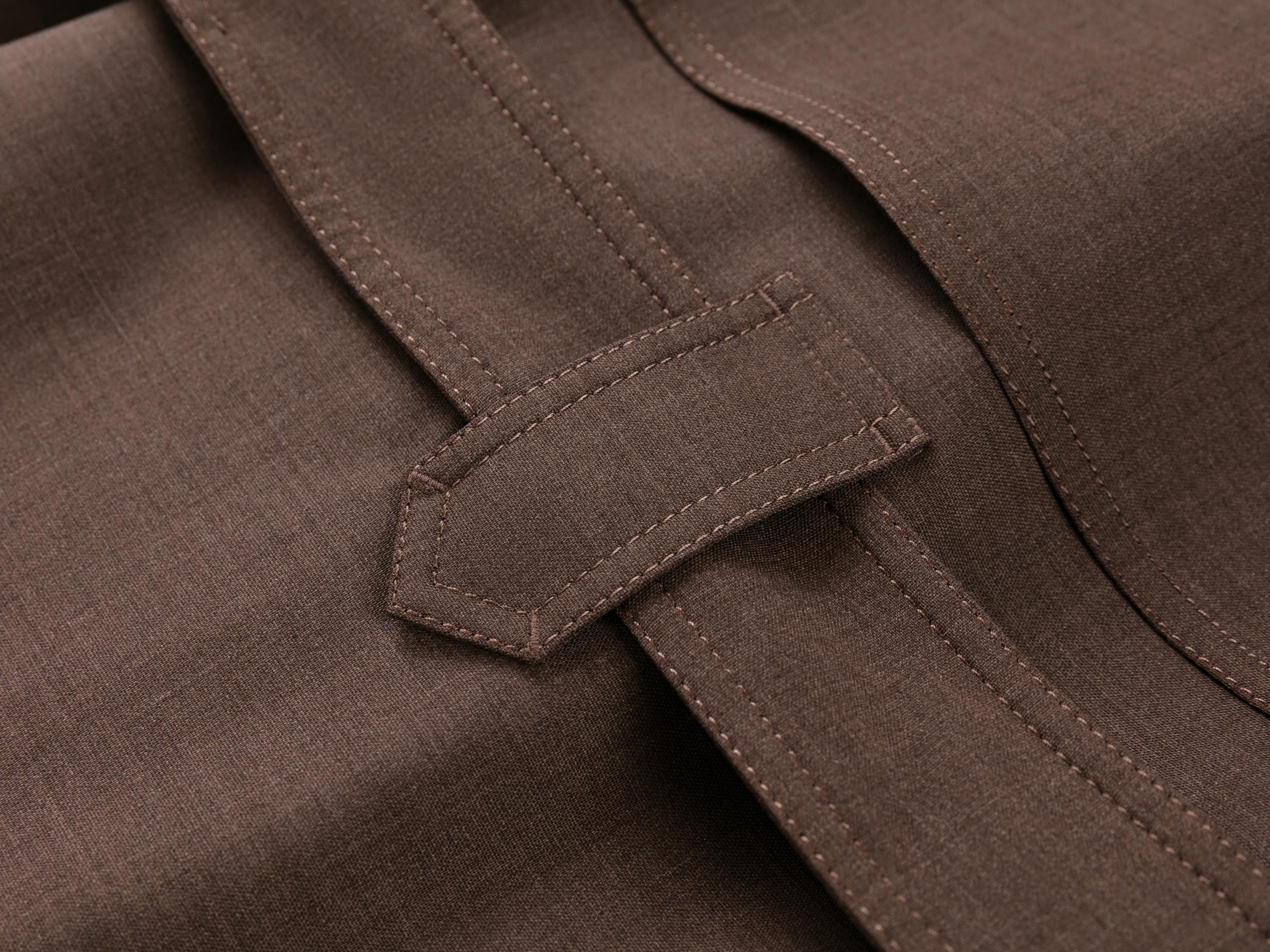 YAYING Funnel-Neck Long Wool Trench Coat