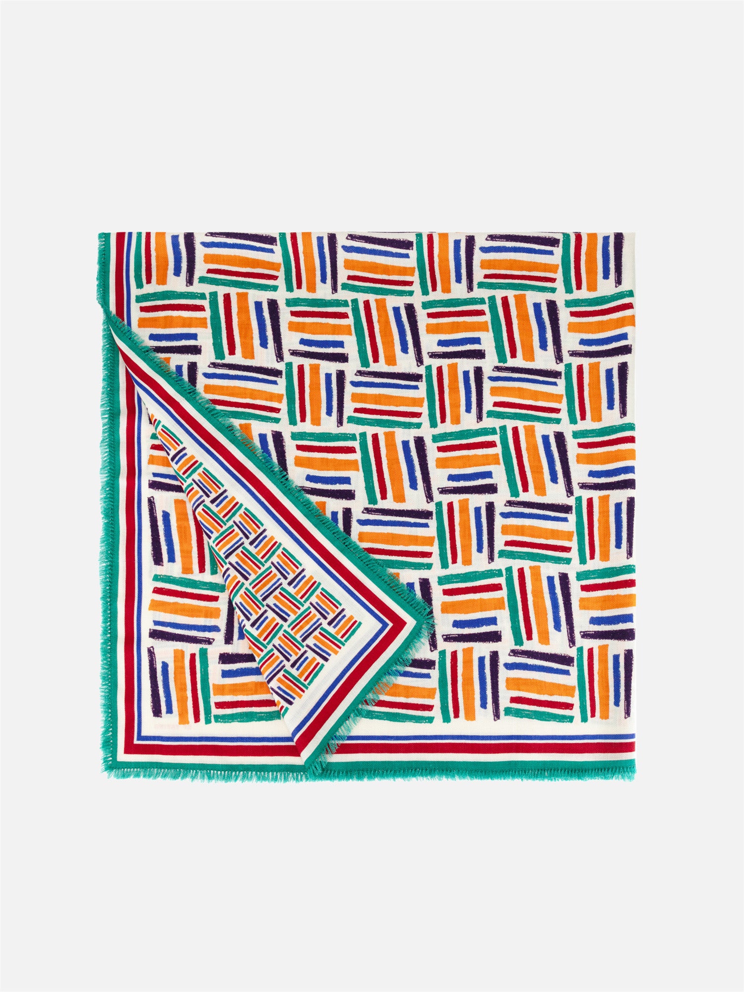 EP YAYING Large Silk-Wool Blend Scarf with Print EAKAGW202AG