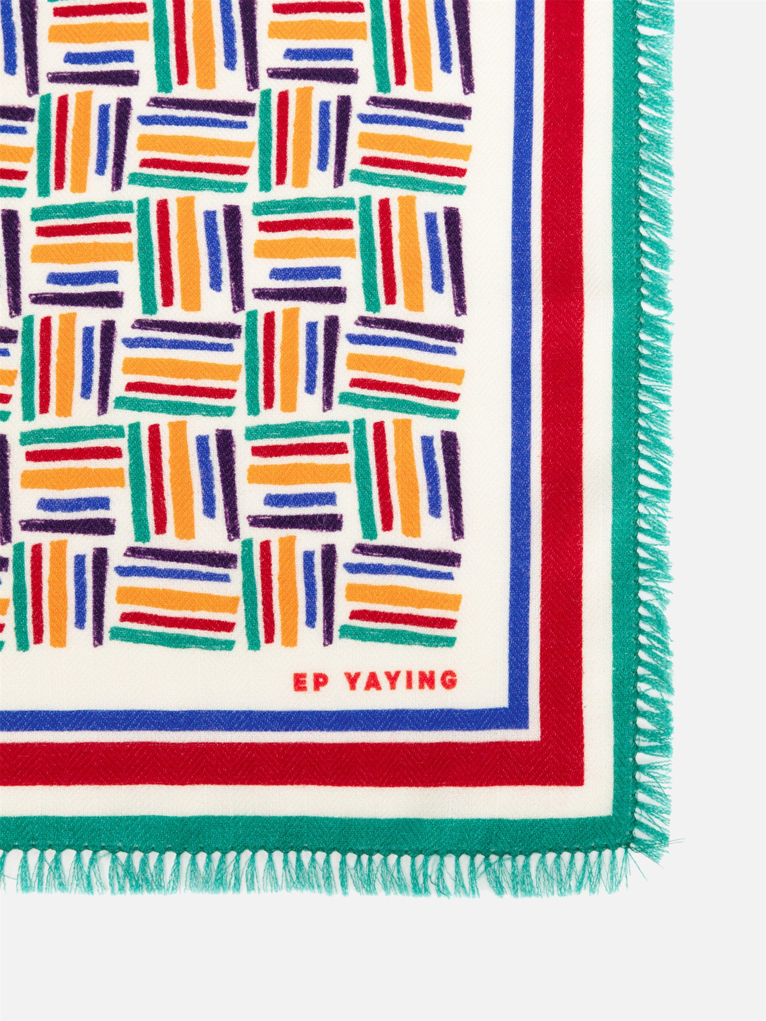 EP YAYING Large Silk-Wool Blend Scarf with Print EAKAGW202AG