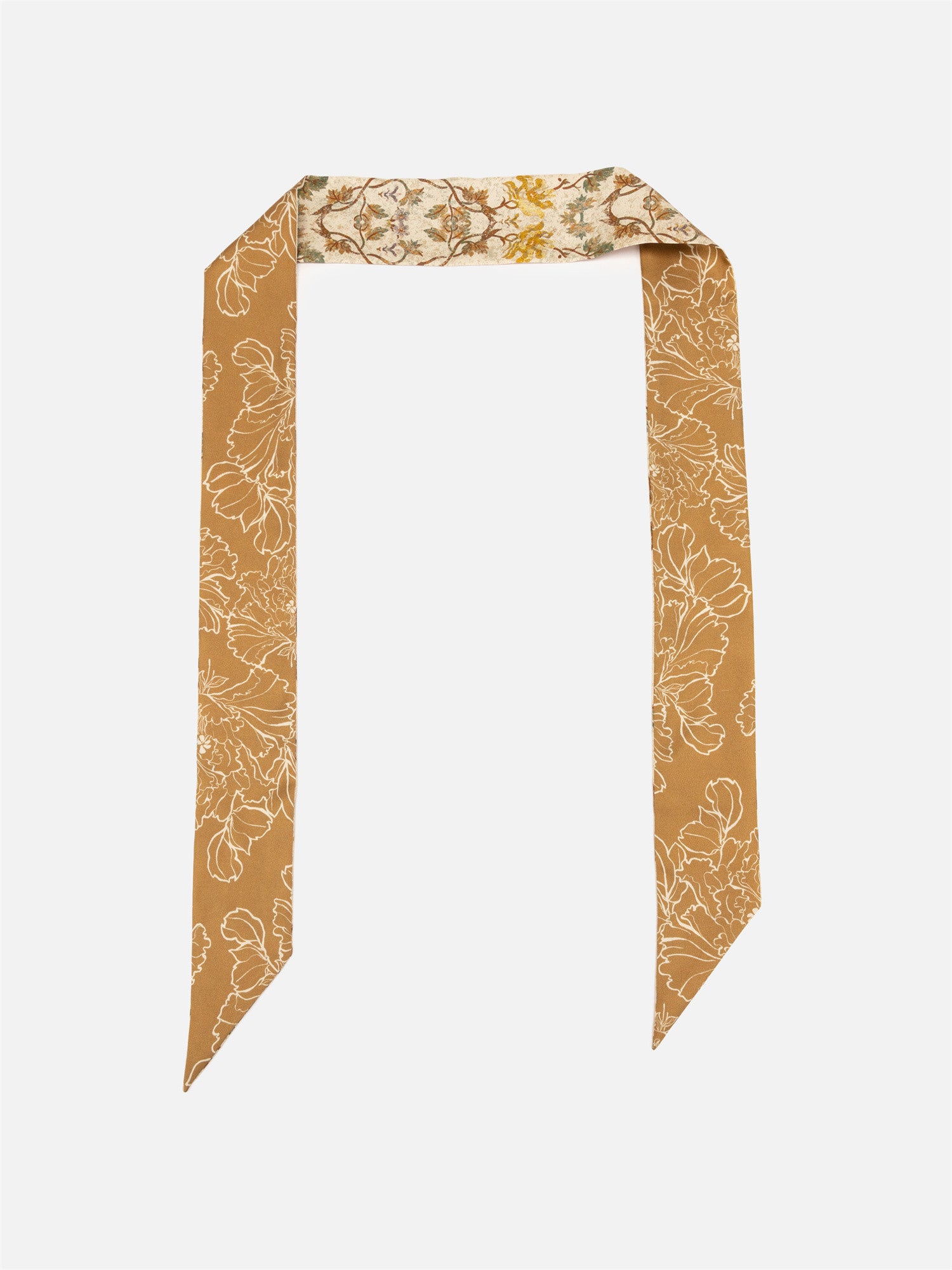EP YAYING Silk Scarf with Oriental-Inspired Print EAKASZP02BG