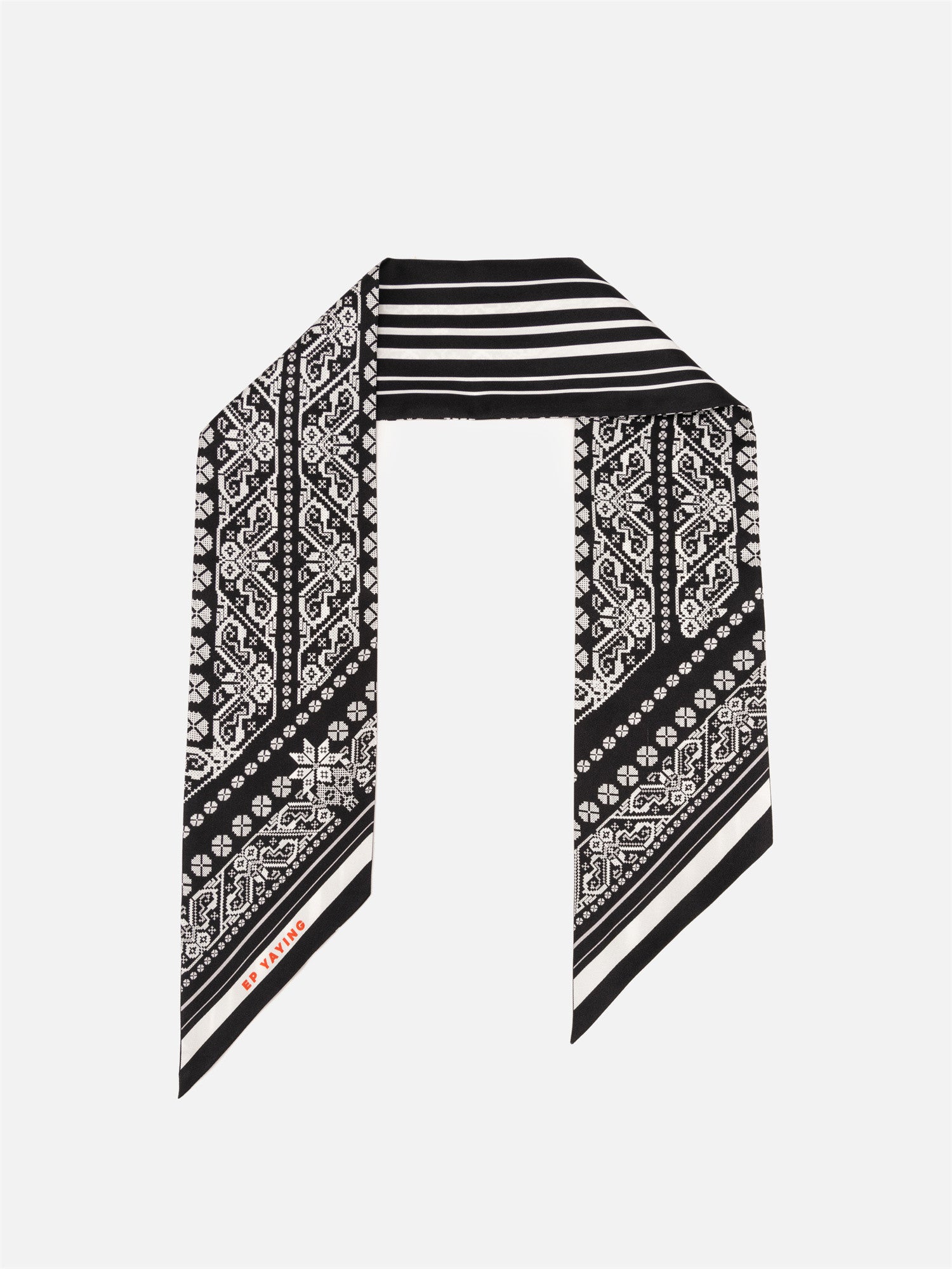 EP YAYING Silk Scarf with Oriental-Inspired Print EAKASZP01CH