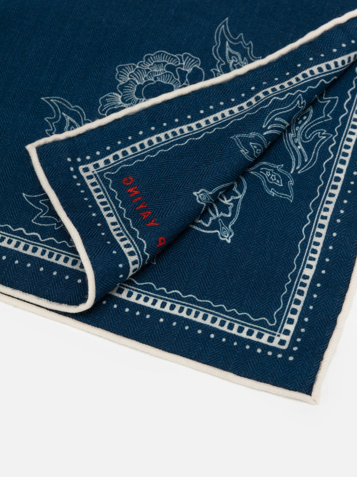 EP YAYING Silk-Wool-Cashmere Chinese Peony Print Scarf