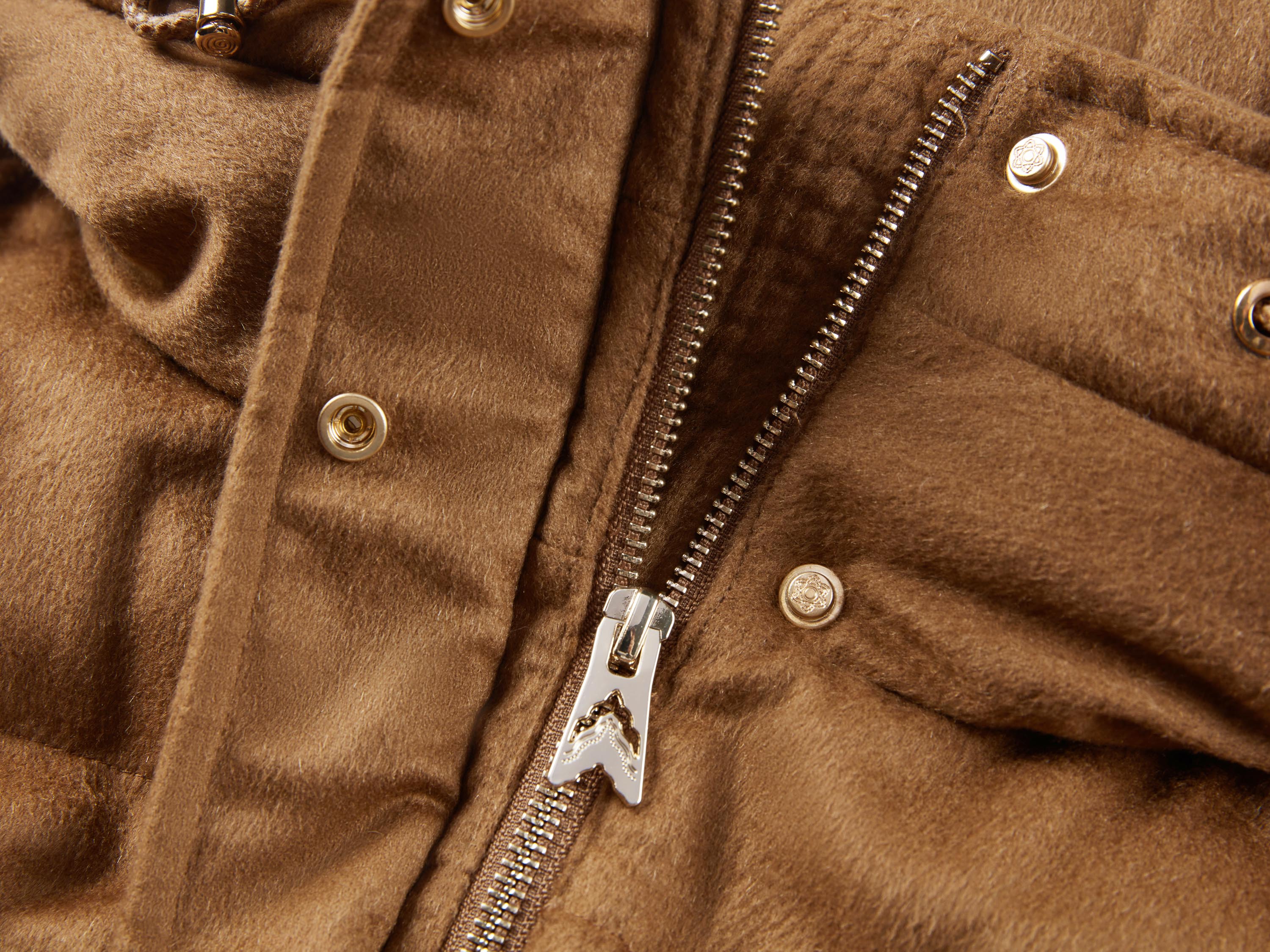 YAYING White Goose-down Padded Hooded Coat