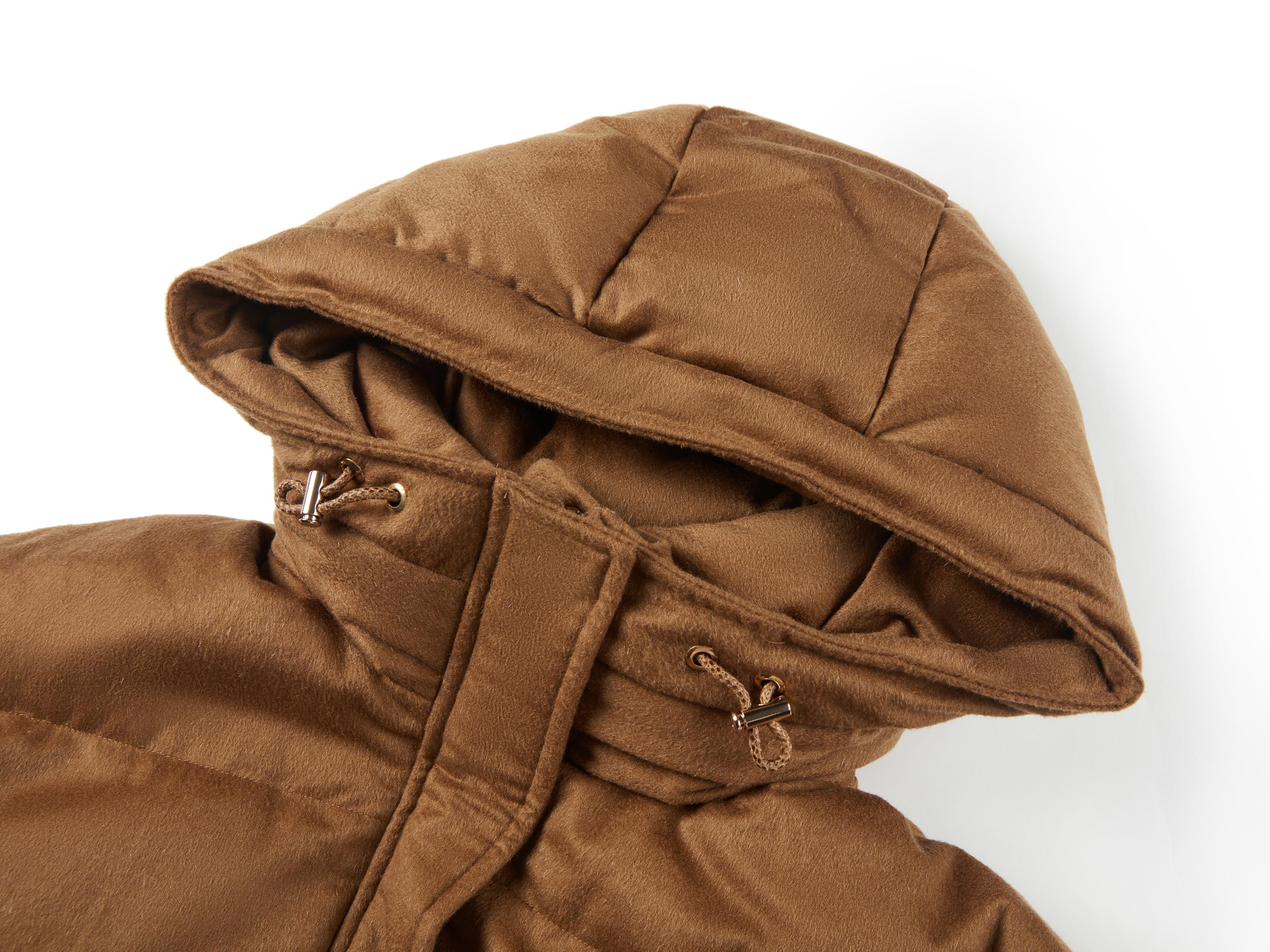 YAYING White Goose-down Padded Hooded Coat