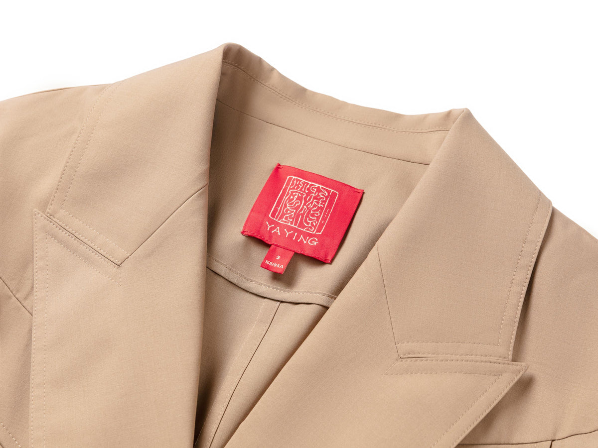 YAYING Wool-Silk Blend Cinched Waist Coat