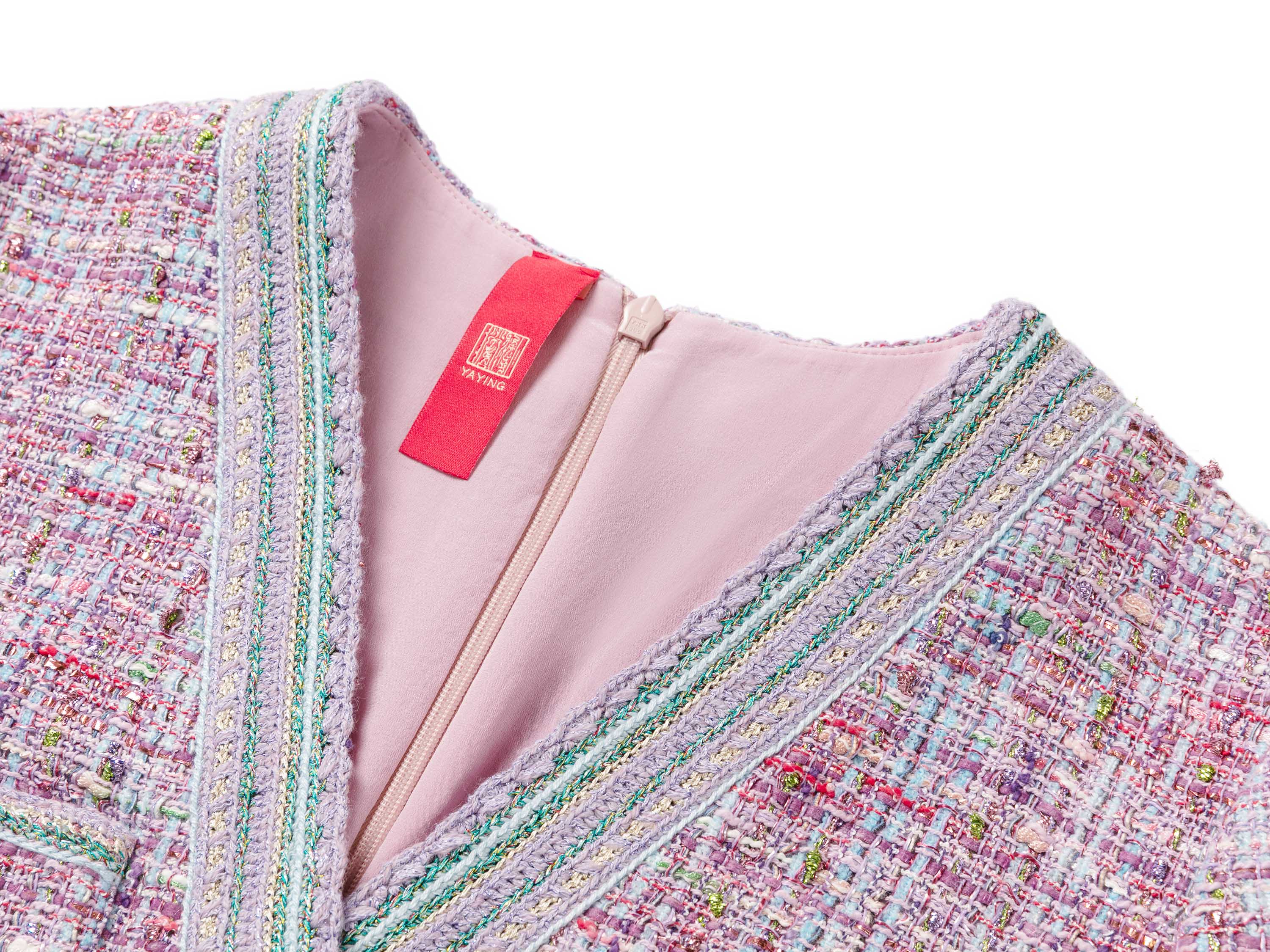 YAYING Pink Tweed Dress
