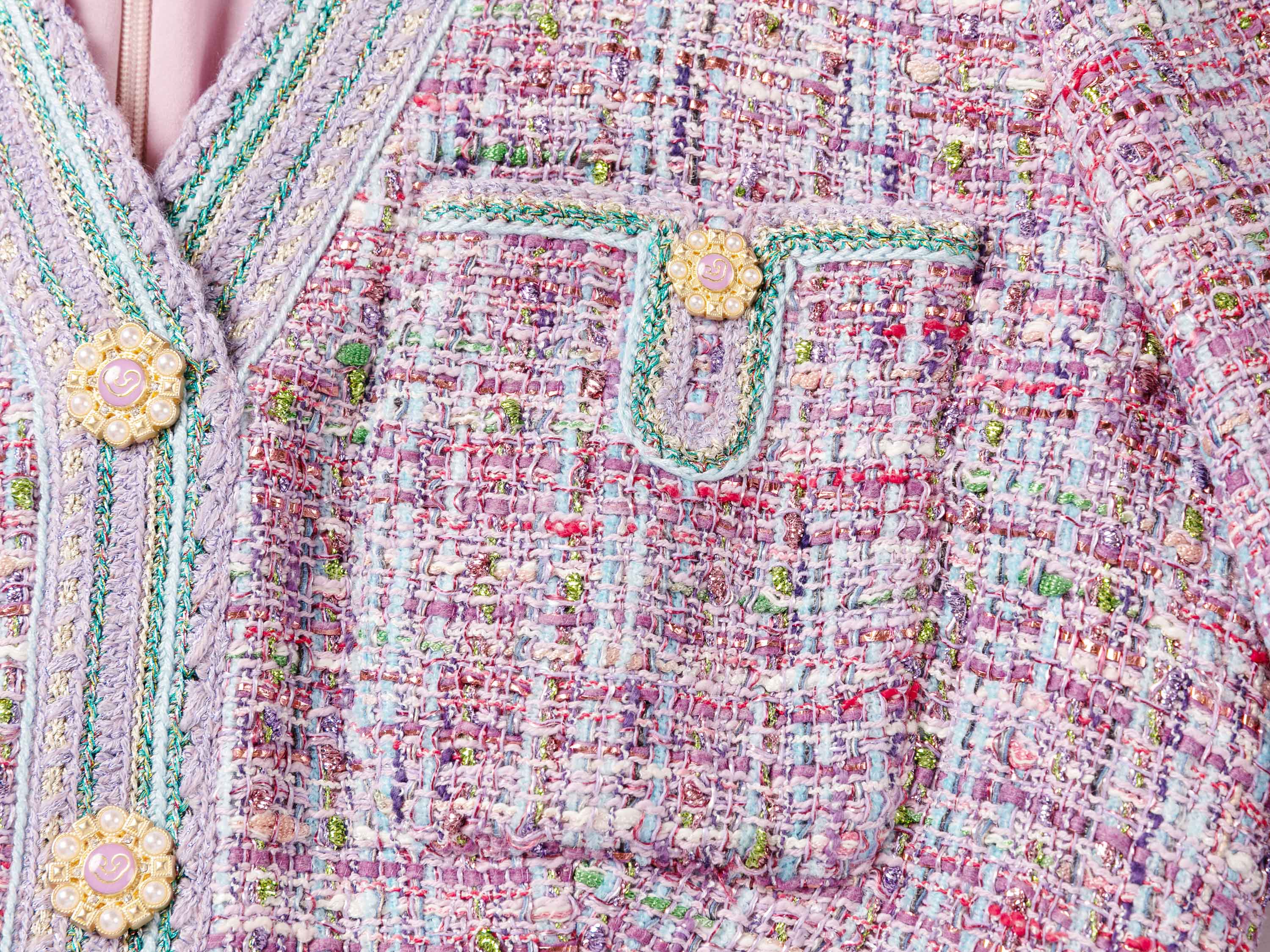 YAYING Pink Tweed Dress