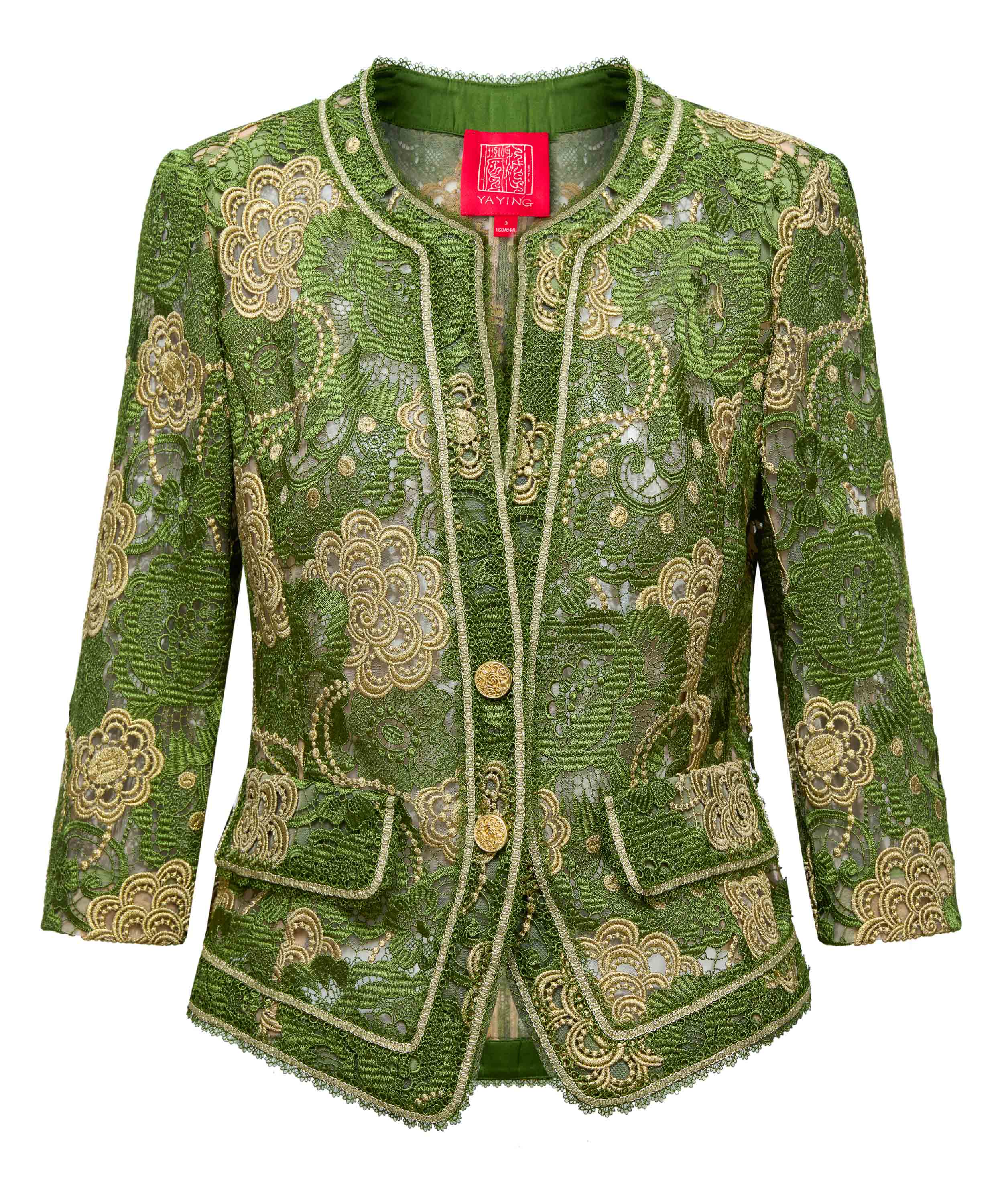 YAYING Green Floral Pattern Jacket