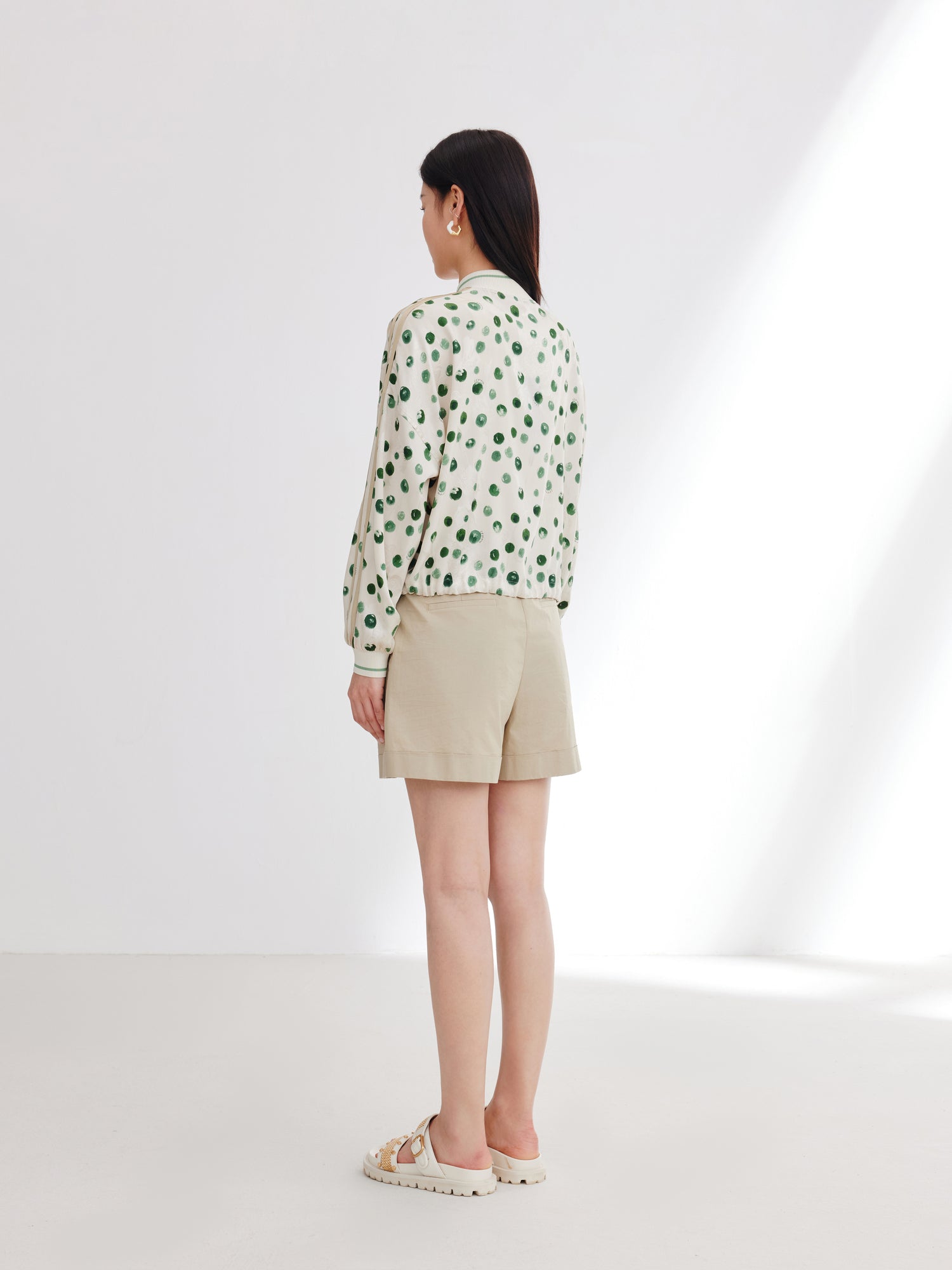 EP YAYING Polka Dot Silk Blazer EGJES1232AG