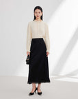 EP YAYING Acetic Acid Midi Skirt