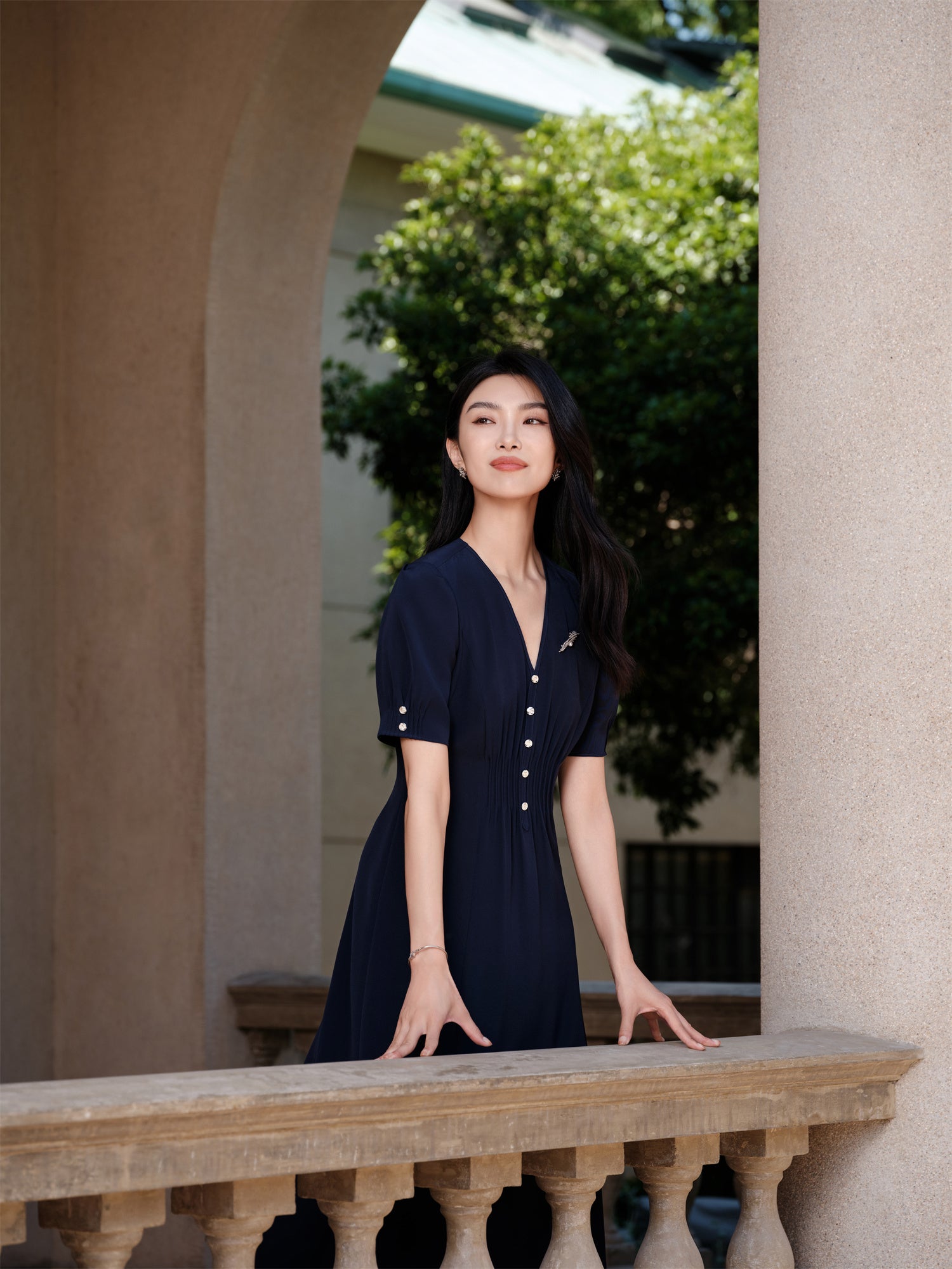 YAYING Silk V-Neck Dress