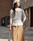 EP YAYING Stripe Patchwork Knit