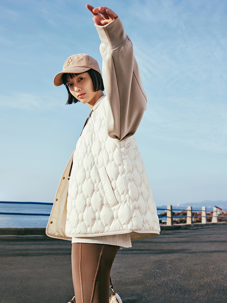 EP YAYING White Duck Down Puffer Vest