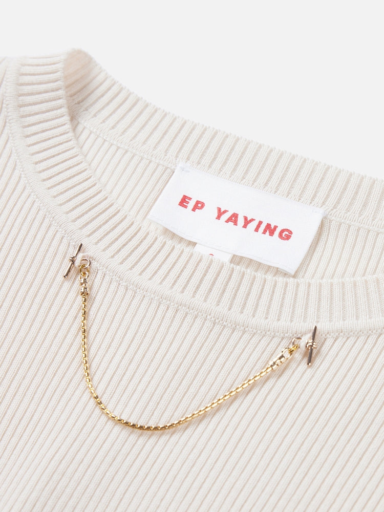 EP YAYING Slim Fit Round Neck Knit Sweater