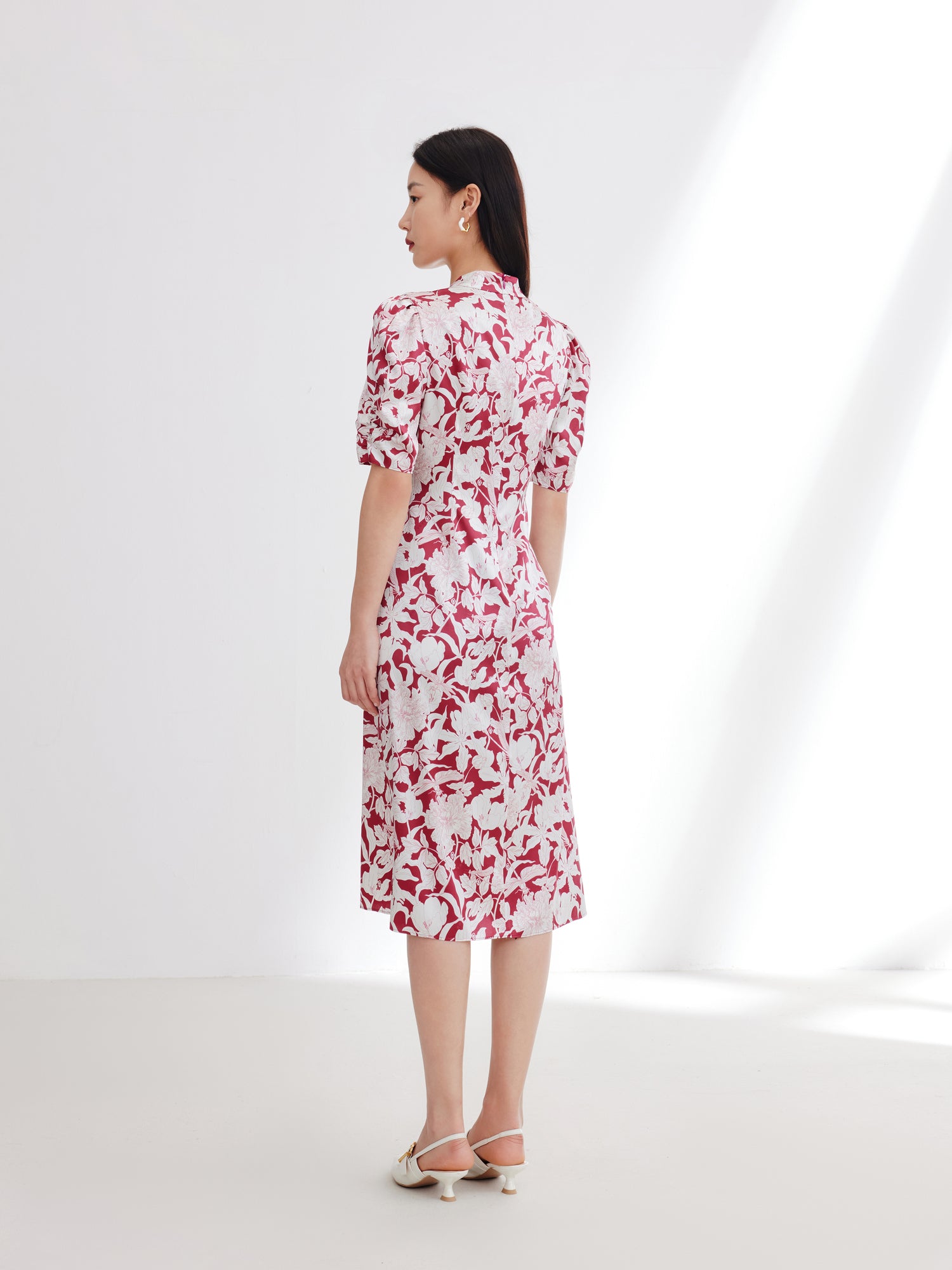 EP YAYING Silk Printed Dress