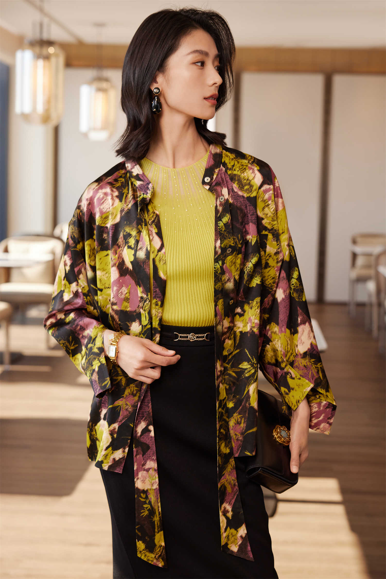 YAYING Silk Floral Shirt