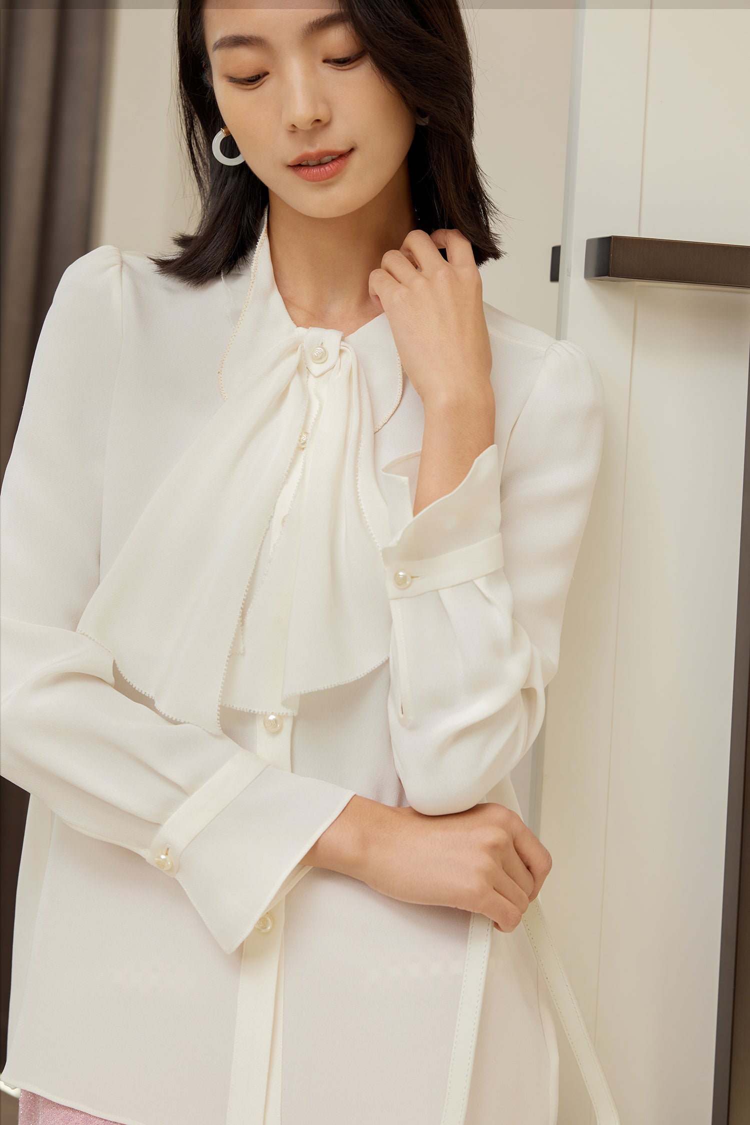 YAYING Silk White Shirt