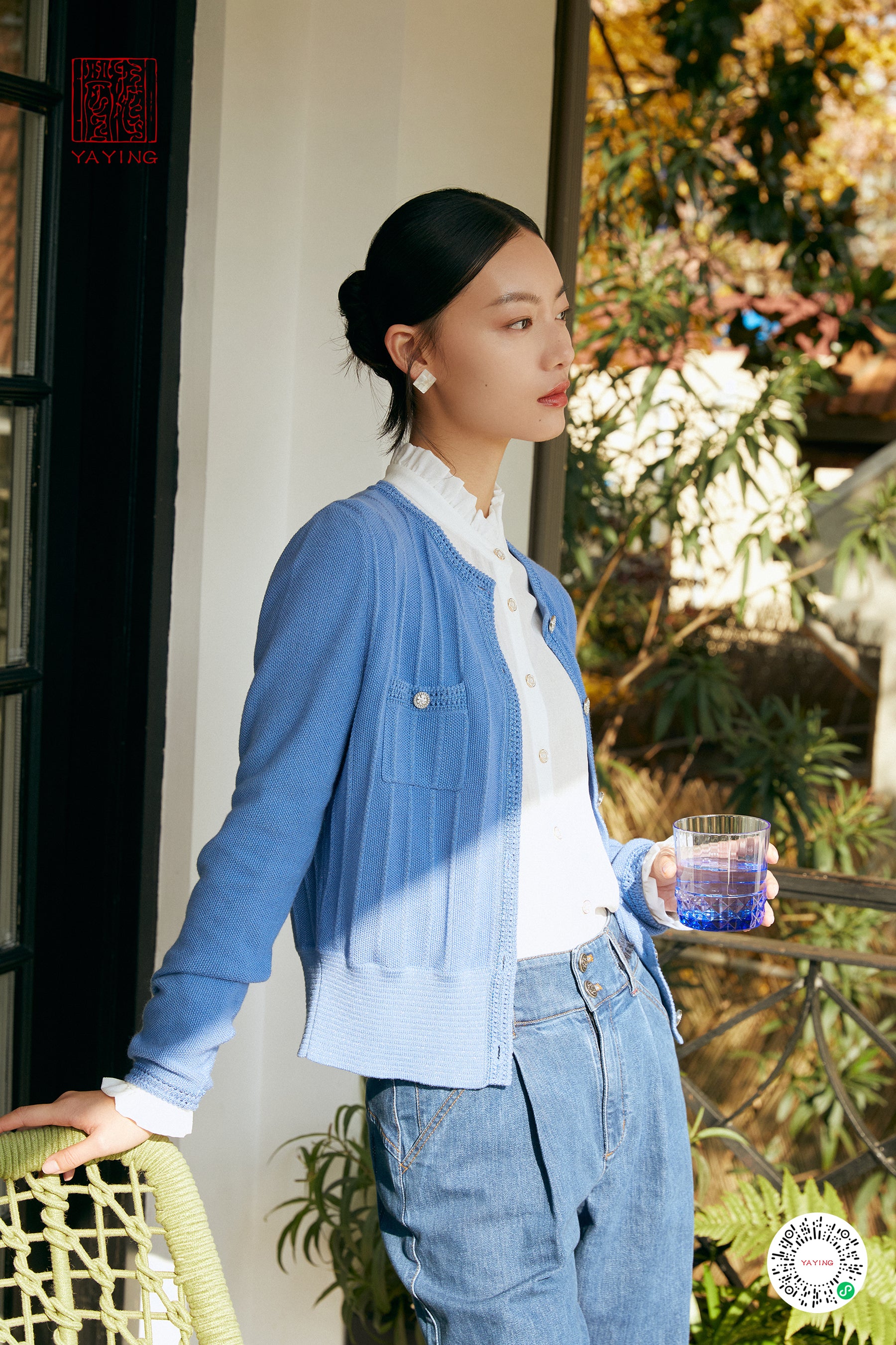 YAYING Blue Button Shirt