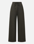 EP YAYING Wool Blend Drawstring High-Waist Wide-Leg Pants