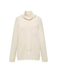 EP YAYING Drawstring Mock-Neck Cashmere Knit Top
