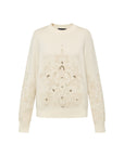 EP YAYING Blue Label Quiet Luxury Jacquard Wool Knit Top