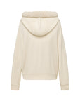 EP YAYING Quiet Luxury Cashmere Hooded Zip Fur-Collar Coat