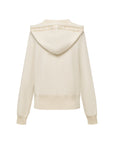 EP YAYING Cashmere Jacquard Hooded Zip Sweater
