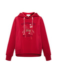 EP YAYING Craft Embroidered Zodiac Horse Hooded Sweatshirt