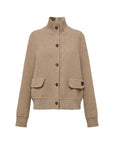 EP YAYING Wool & Cashmere Blend Stand-Collar Knit Coat