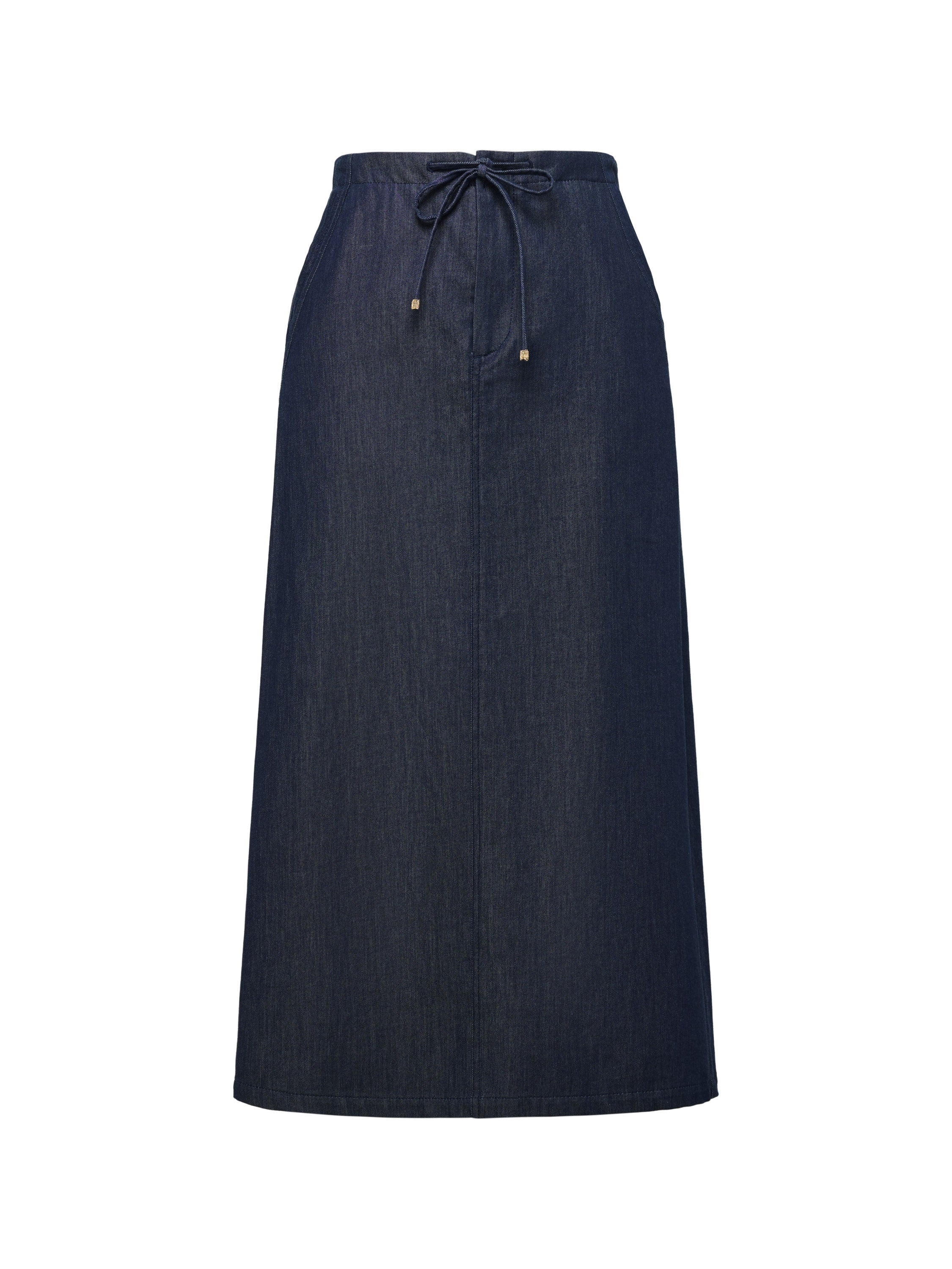 EP YAYING Cotton-Blend Front Slit Midi Skirt