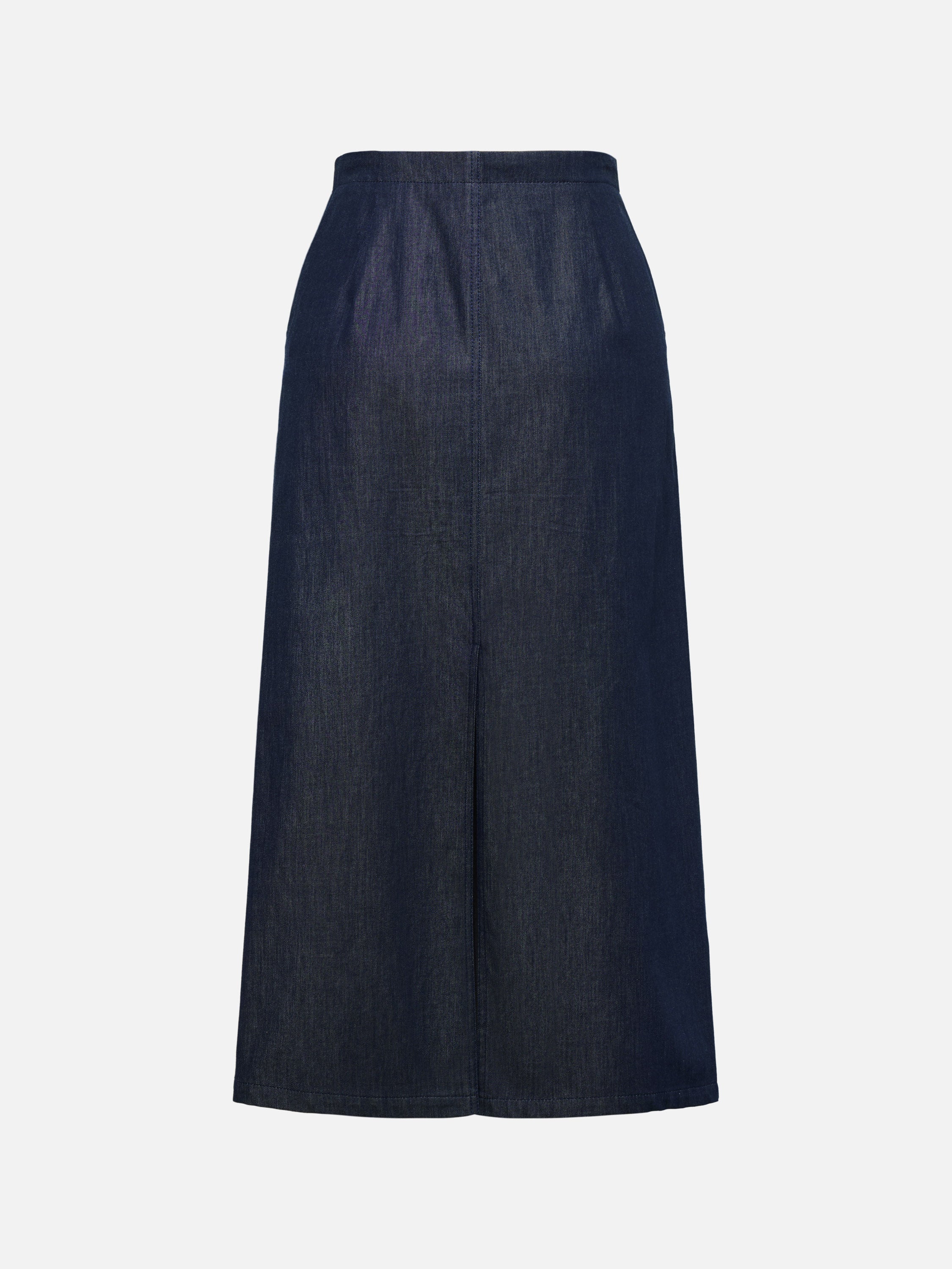 EP YAYING Cotton-Blend Front Slit Midi Skirt