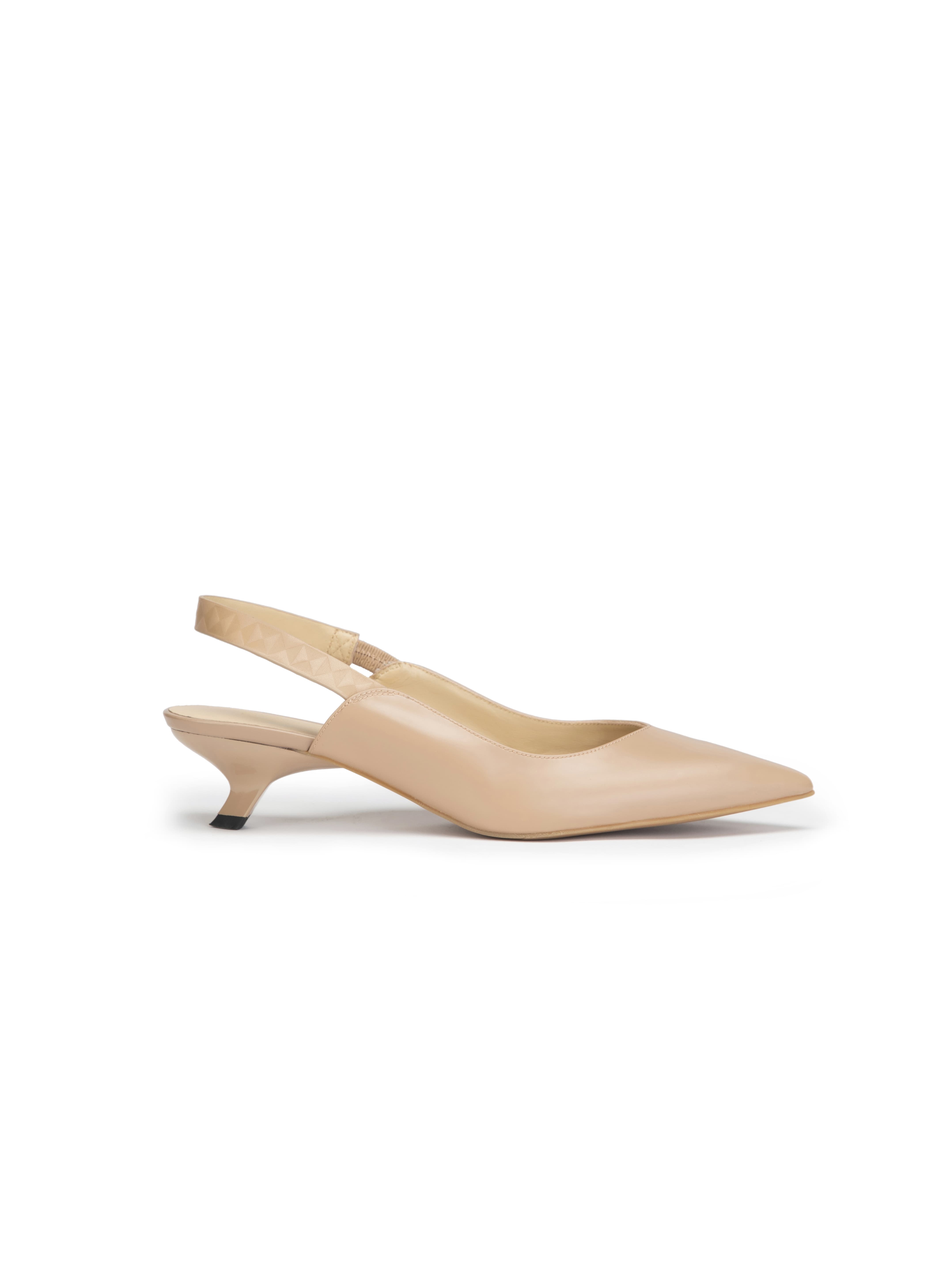 YAYING Beige Pointed-Toe Heels