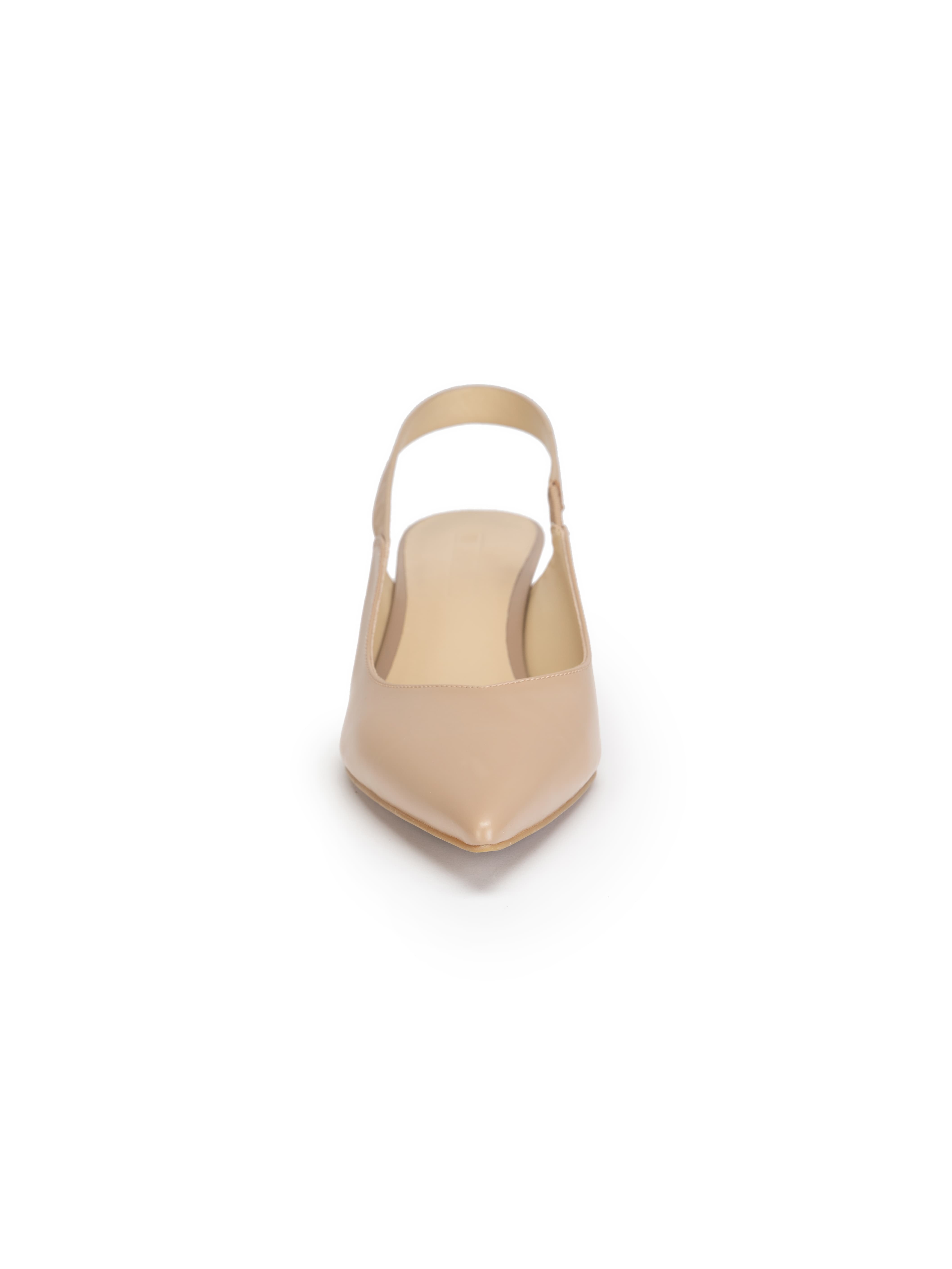 YAYING Beige Pointed-Toe Heels