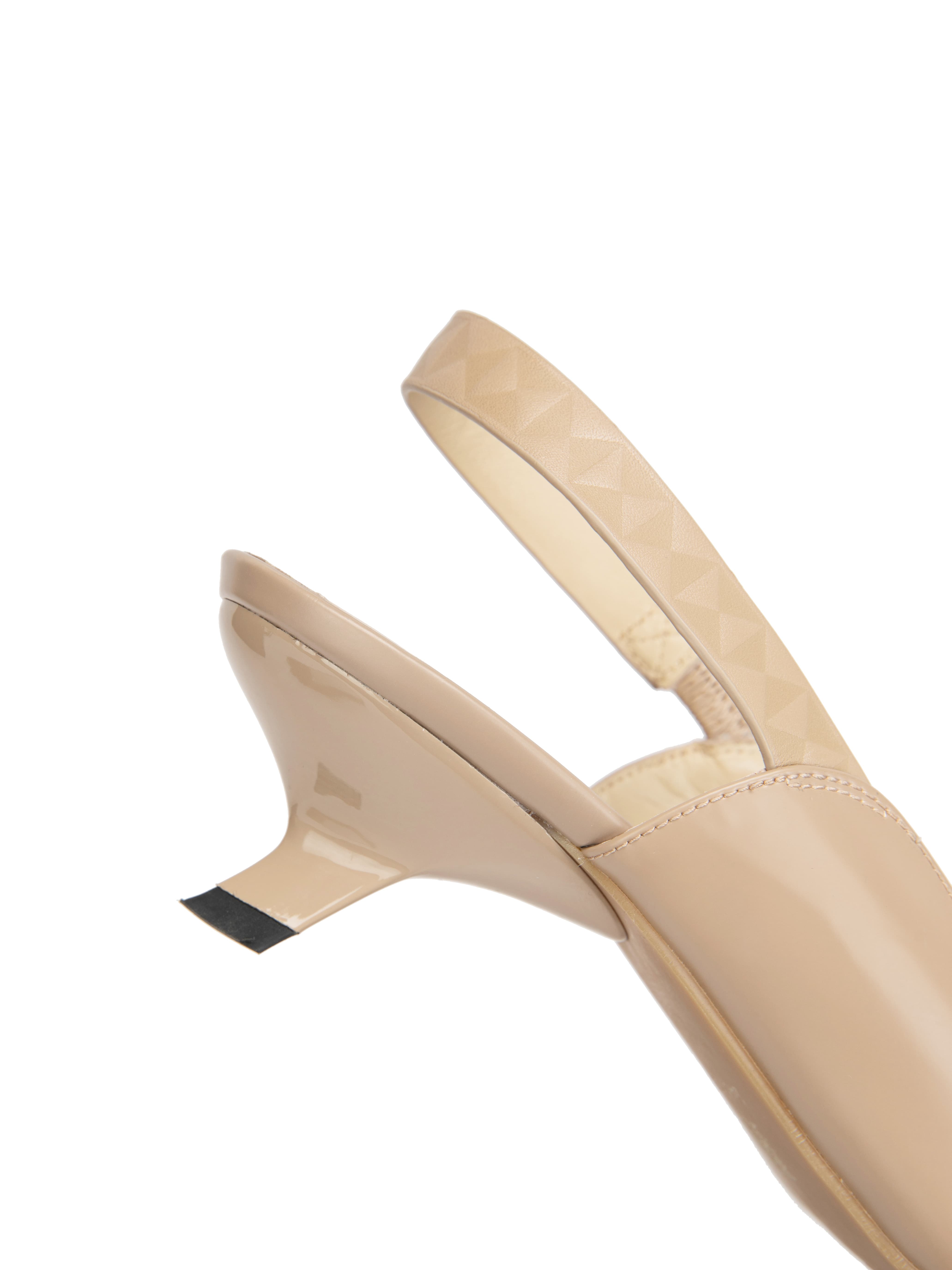 YAYING Beige Pointed-Toe Heels