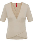 EP YAYING Beige Knit Short Sleeve Top