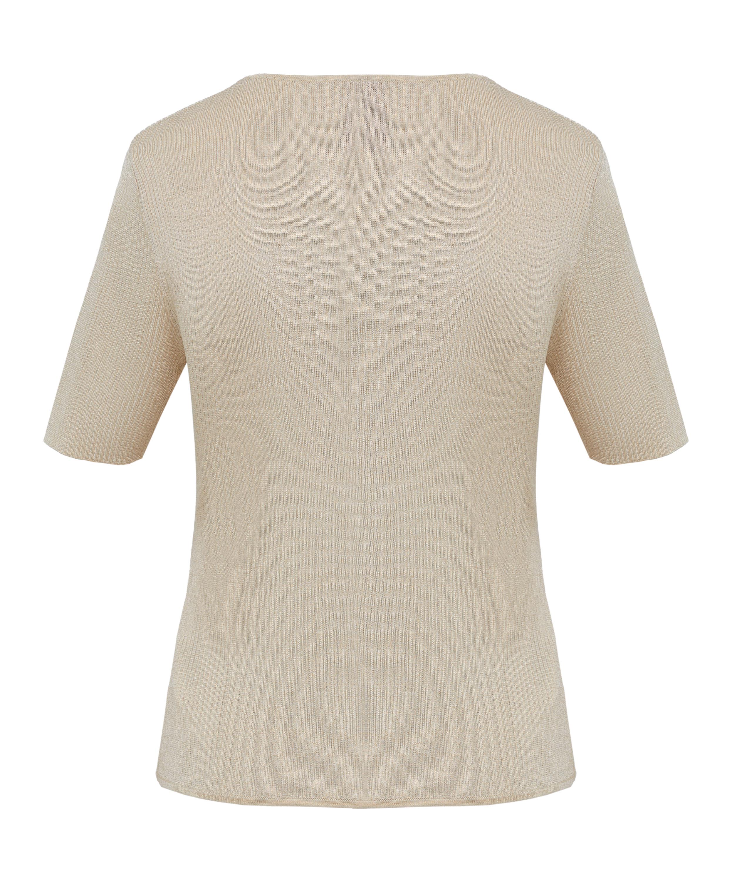 EP YAYING Beige Knit Short Sleeve Top