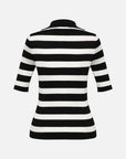 EP YAYING Navy Stripes Wool Knit Top