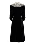 EP YAYING Lace Collar Velvet Knee Length Dress