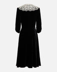 EP YAYING Lace Collar Velvet Knee Length Dress