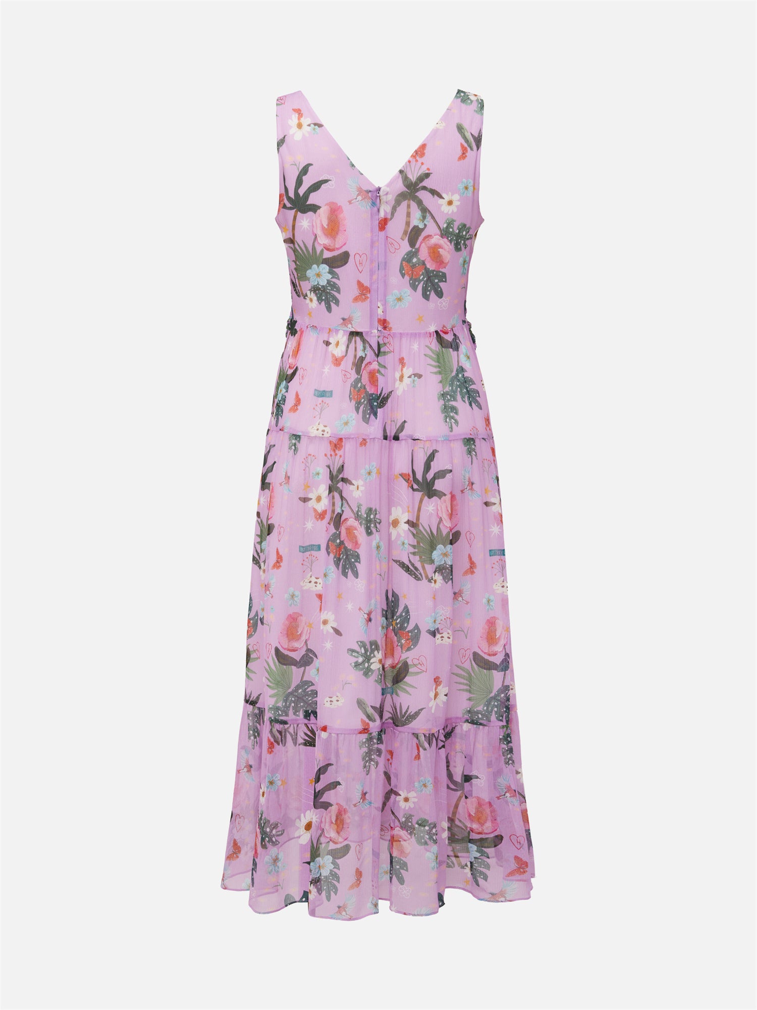 EP YAYING Silk Floral Midi Dress