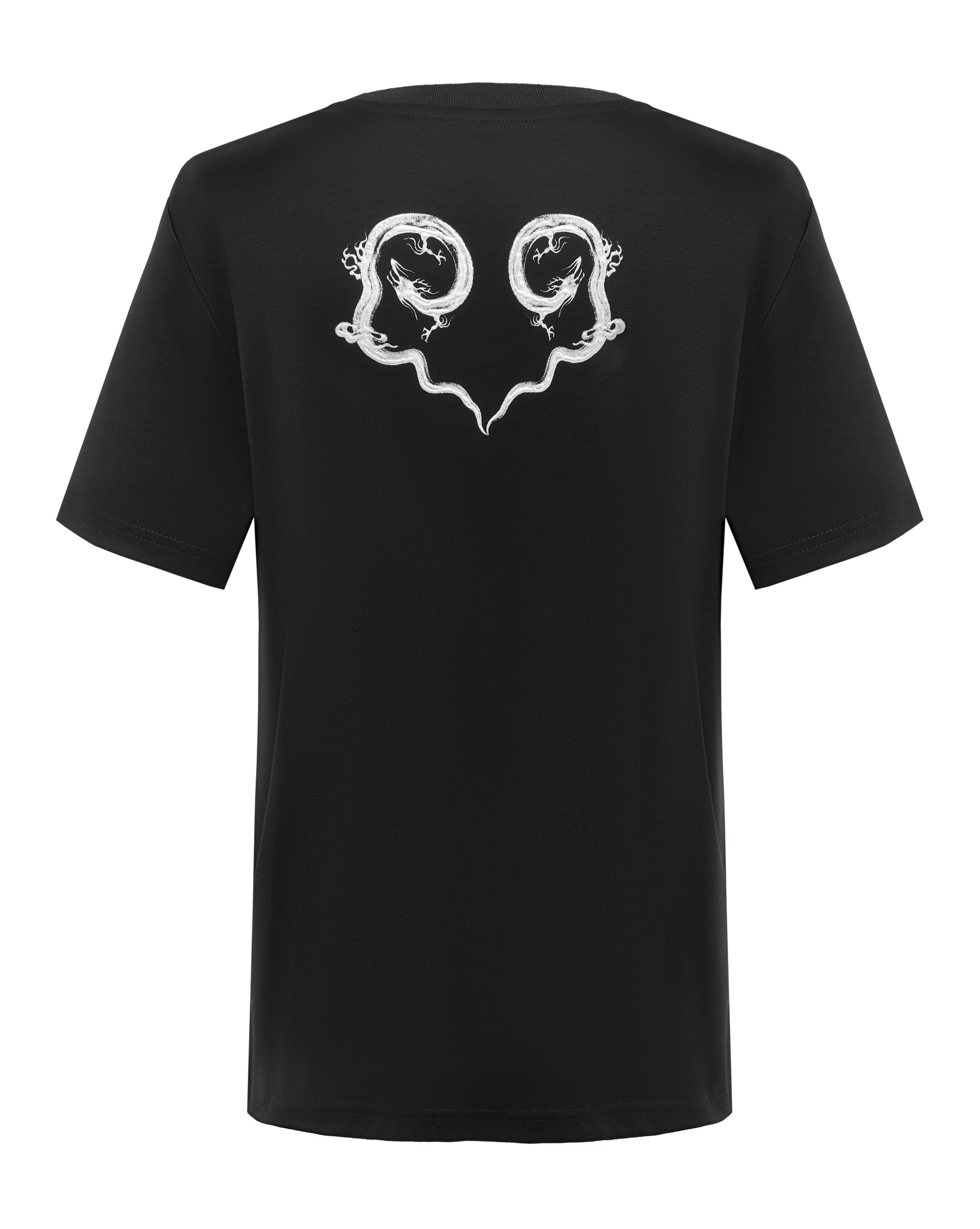 YAYING Black Graphic T-Shirt