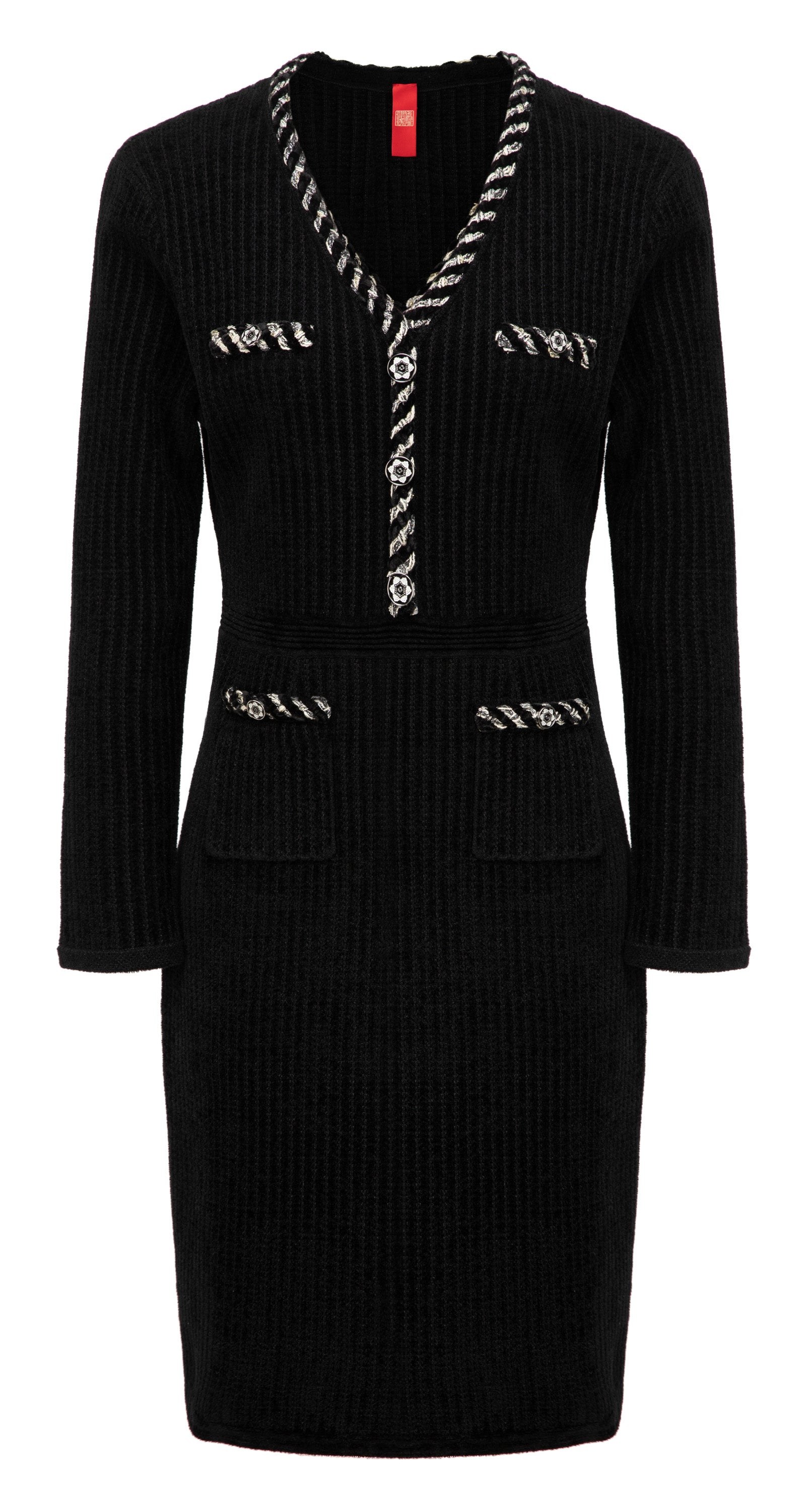 YAYING Trimmed Black Knit Dress