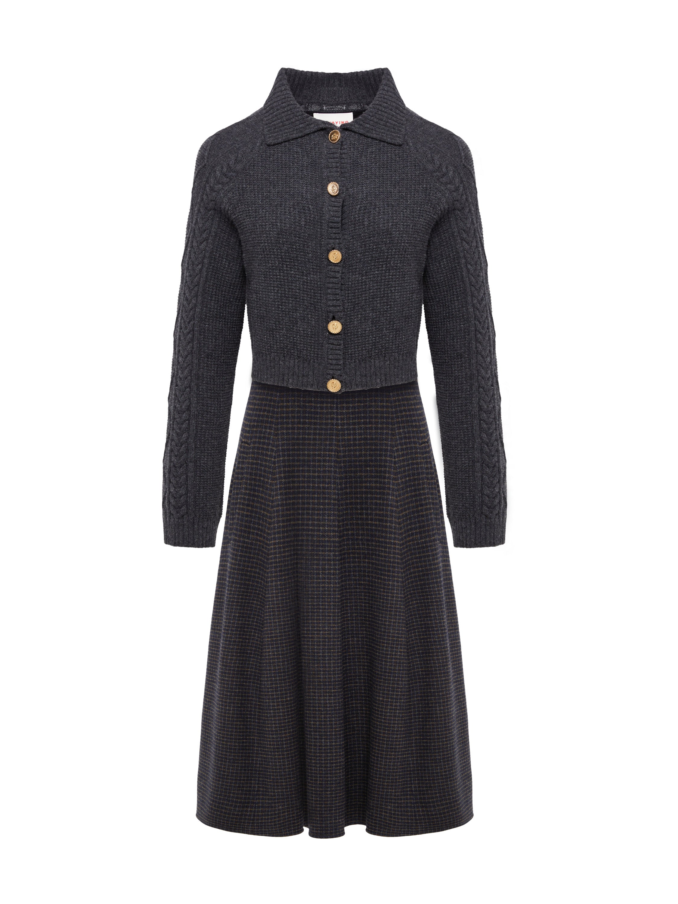 EP YAYING Wool Plaid Skirt
