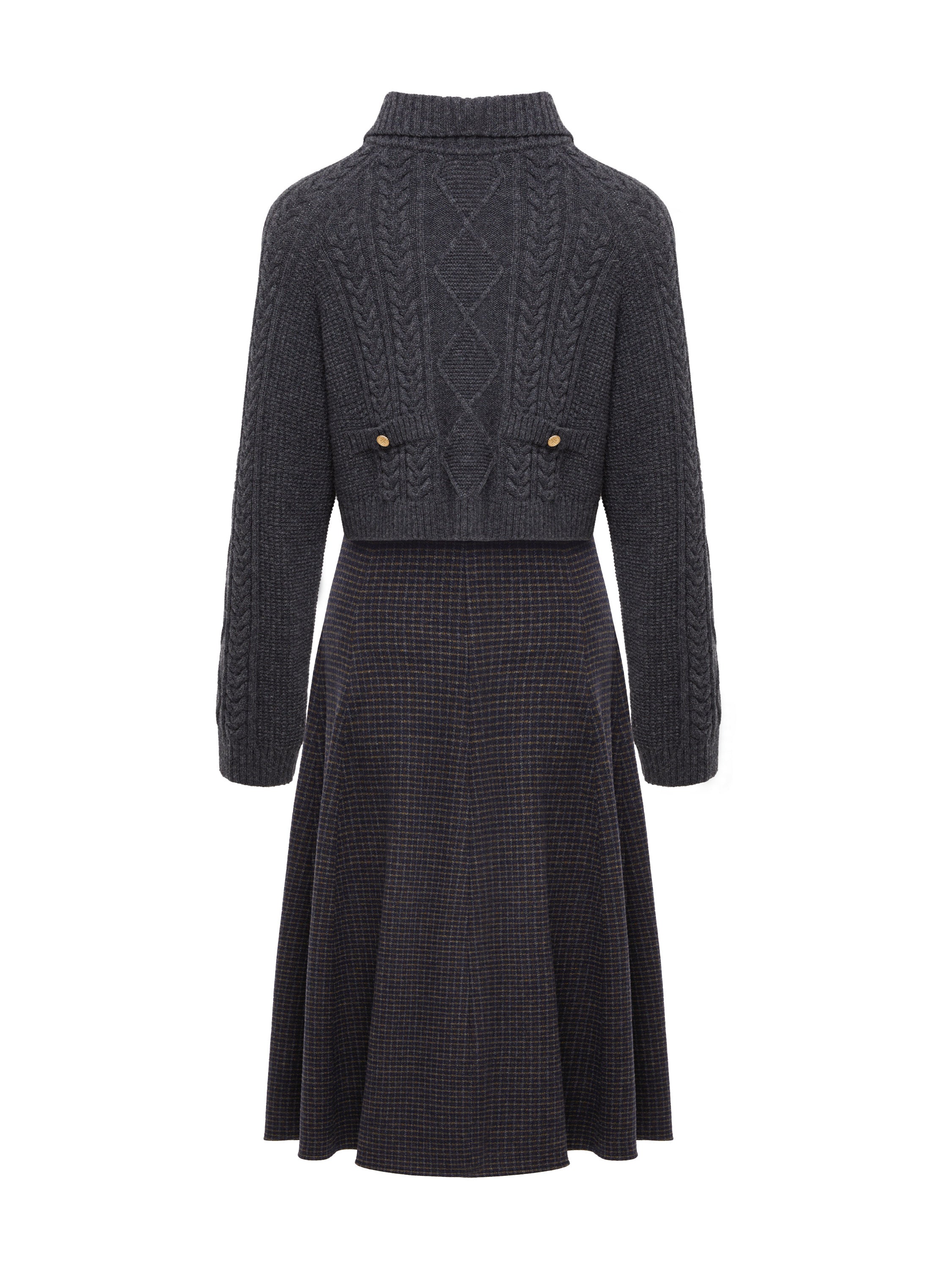 EP YAYING Wool Plaid Skirt