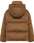 YAYING White Goose-down Padded Hooded Coat