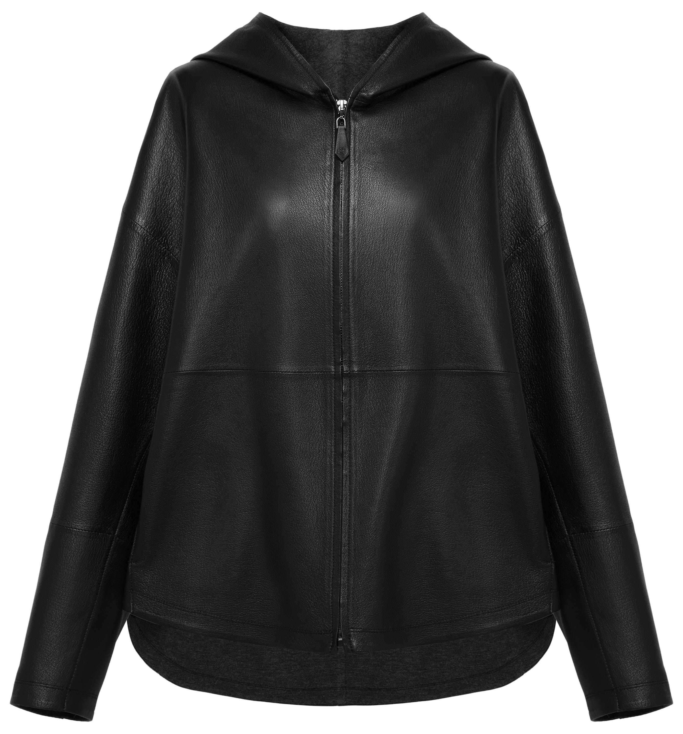 YAYING Ageless Short Hooded Leather Jacket