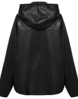 YAYING Ageless Short Hooded Leather Jacket