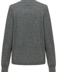 YAYING Embroidered Wool-Cashmere Round-Neck Knit Cardigan